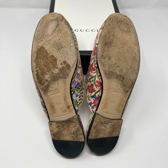 Gucci Pink Micro New Flora Horsebit Mules (Size 36.5 EU) - Picture 12 of 14